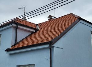 Čištění pálené střešní krytiny a nátěr fasády