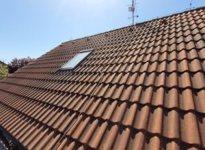 Čištění, nátěr věže a střechy kostela  Jičín