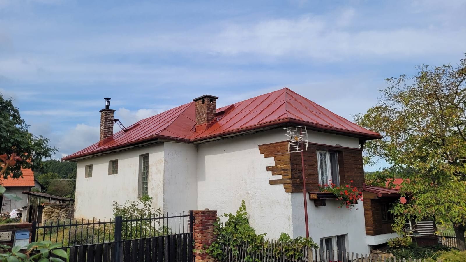 Nátěr plechové střechy Jankovice Chrudim