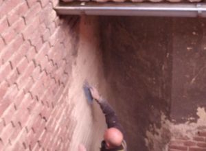 Zateplení štítové zdi, strukturovaná omitka, klempířské práce